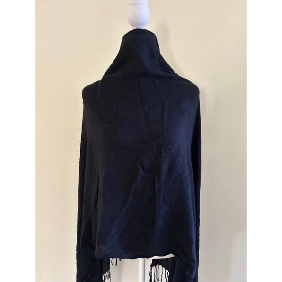 Cejon Scarf Black Tassel Hem Shawl Wrap Rayon OS Winter Comfortcore - Picture 4 of 7